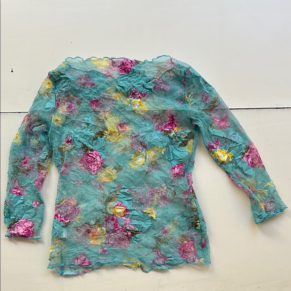 Heart Moon Star Mesh Top in Pink and Blue - Picture 4 of 10